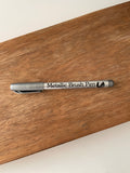 silver metallic brush pen for polymer clay